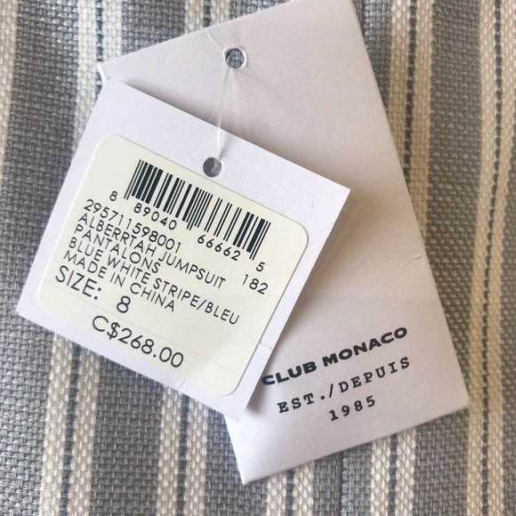 Club Monaco Striped Jumpsuit - Picture 2 of 6